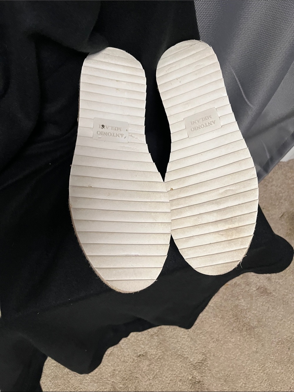 ANTONIO MELANI Cream Lace-Up Espadrille Platform Sneakers - Picture 4 of 5